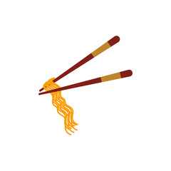 Noodle chopstick icon design illustration template