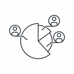 Market participation. Vector linear icon isolated on white background.