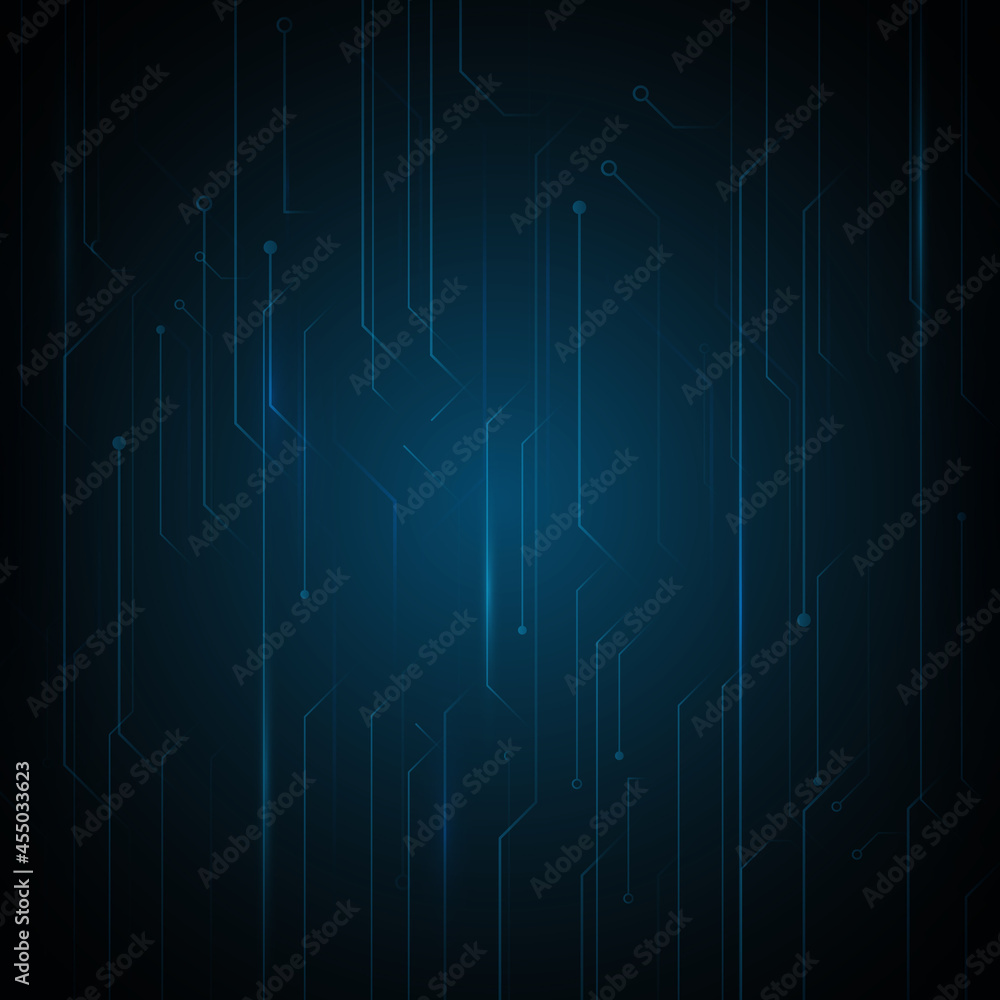 Poster abstract blue circuit lines board background. futuristic technology high-tech digital concept. white