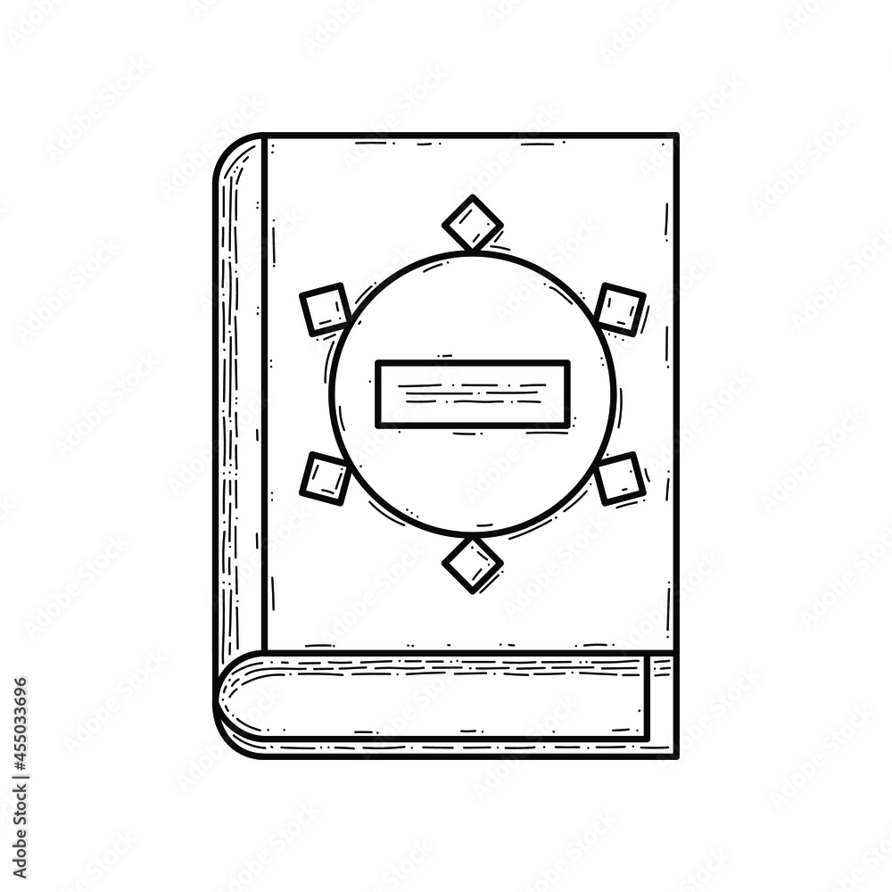 Poster abstract black simple line book doodle outline element vector design style sketch isolated on white 