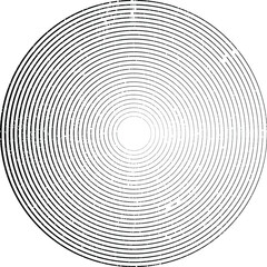 Grunge circle logo with lines. Unusual icon Design .Background texture with vector stripes .Geometric shape.