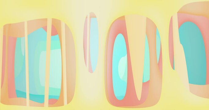 Endless background with abstract liquid shapes in the style of an illustration on the theme of sweetness. Looped backing with flowing paint. Flowing caramel style blurred in motion.