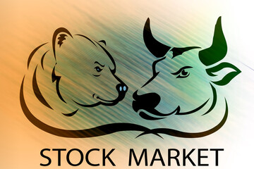 2d illustration share market concept
