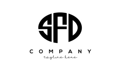 SFD three Letters creative circle logo design	
