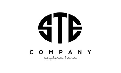 STE three Letters creative circle logo design	