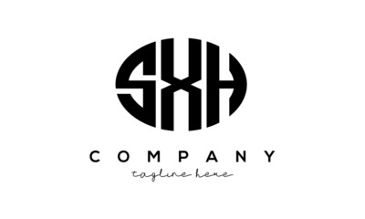 SXH three Letters creative circle logo design