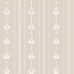 Beige vintage striped victorian style retro seamless wallpaper with ornaments