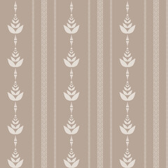 Fototapeta na wymiar Brown vintage striped victorian style retro seamless wallpaper with ornaments