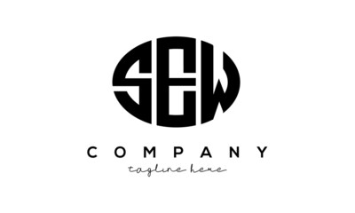 SEW three Letters creative circle logo design	