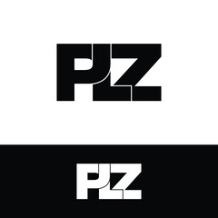 PLZ letter monogram logo design vector