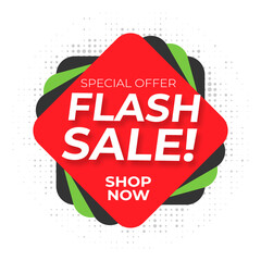 Flash sale comic style with dot pattern