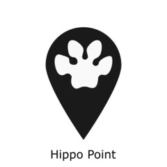 hippo claw logo search find pet company with minimal pin location icon vector illustration