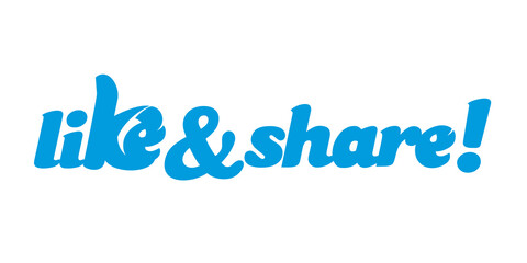 Like and share blue white button sticker icon