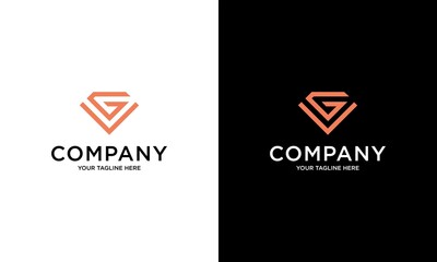 VG monogram logo with diamond shape and design template.