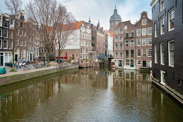 Naklejka premium Red Light district, Oudezijds voorburgwal Amsterdam, Noord-Holland Province, The Netherlands