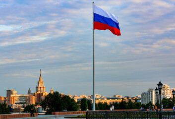 flags of the world in the city Moscow Russia
