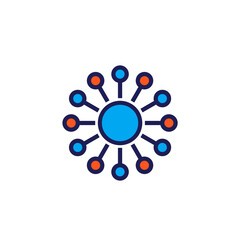 Connections or connect vector icon on white
