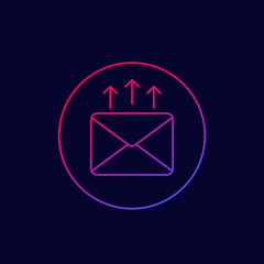 email marketing, vector linear icon with trendy gradient