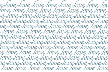Fototapeta premium love inscription on a white background, seamless pattern for printing design