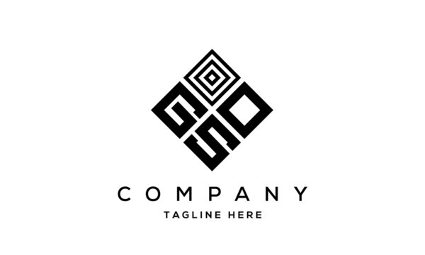 GOS square three latter logo vector