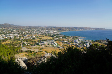 Fototapeta na wymiar viewpoint over coastline near faliraki