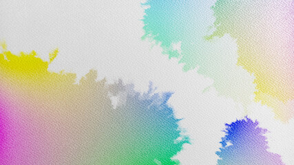 Obraz premium Bright rainbow gradient watercolor stain on textured watercolor paper