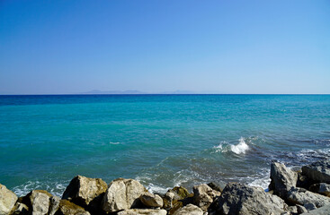 untouched beach at rhodes westcoast
