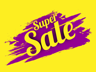 Super sale text on purple brush patch