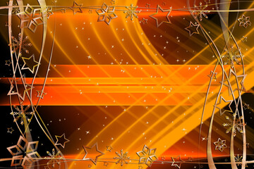 Weihnachten Hintergrund Abstrakt rot orange weiß silber gold schwarz hell dunkel Sterne und Schneeflocken Spiralen mit Linien und Wellen