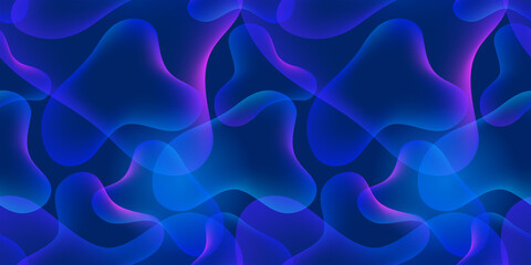 seamless pattern with liquid bubbles on dark blue background. Abstract background with lava lamp effect. illustration.