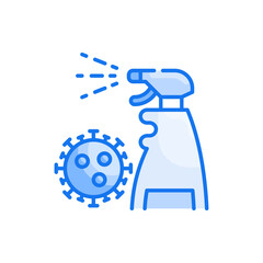 Disinfection vector blue colours icon style illustration. EPS 10 file