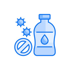 Antiseptics vector blue colours icon style illustration. EPS 10 file