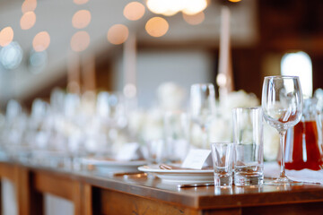 Beautiful decorated table for the event. Wedding, birthday, party, event concept.