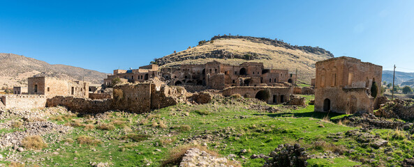Dereici, Savur, Mardin - January 2020: Abandoned Syriac village of Killit Dereici, near Savur town in southeastern Turkey