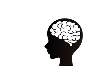 脳と横顔のシルエット2