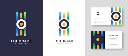 Sound wave icons set Music waves symbols Audio logos template Voice equalizer emblems idea With Premium Business Card Design Vector Template for Your Company Business