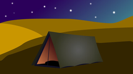 Camping in a desert
