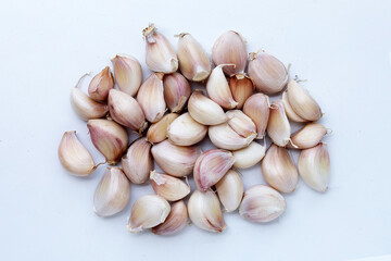 Garlic on a white background