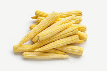 Baby corn on white background