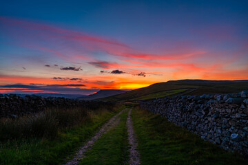 Fototapeta na wymiar Sunset in Yorkshire Dales