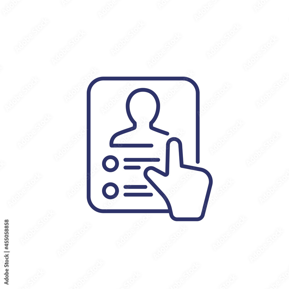 Sticker user profile icon, line vector