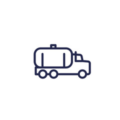 tanker truck line icon on white