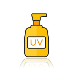 sunscreen, sunblock cream icon with outline