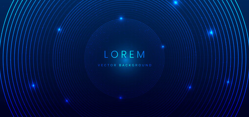 Abstract technology futuristic line blue light curved background with copy space for text.