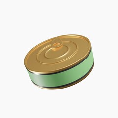 Canned food isolated on white background. 3D rendering