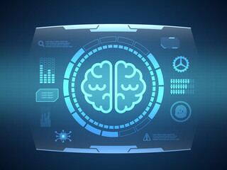 abstract brain futuristic hud display interface sci fi technology