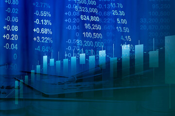 financial data monitoring and business trend analysis concept