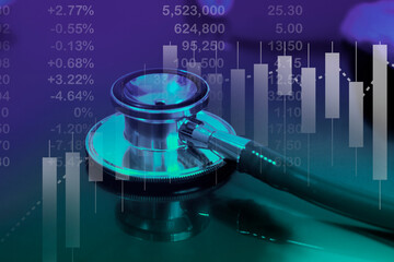 stock market graph of healthcare and medical industry