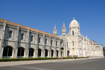 Fototapeta na wymiar Portugal Lisbon - Jeronimos Monastery Gothic style monastery facade