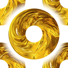 Seamless, gold patterns. Gold rings with textures.